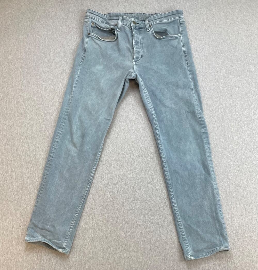 Rag & Bone Jeans Mens 34 Blue Cotton Blend Stretch Fit 2 Slim Button Fly
